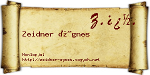 Zeidner Ágnes névjegykártya